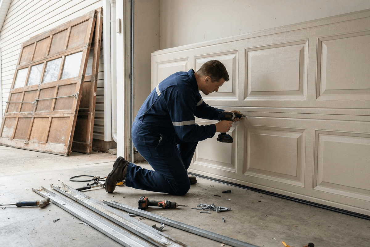 Garage door installation preparation